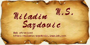 Miladin Sazdović vizit kartica